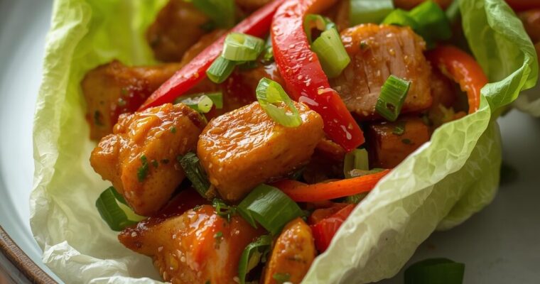 Spicy Chicken Lettuce Wraps