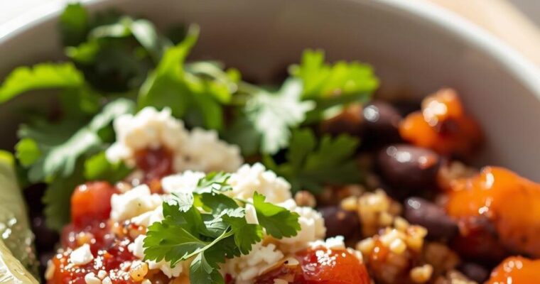 Mexican Quinoa Bowl with Black Beans & Veggies