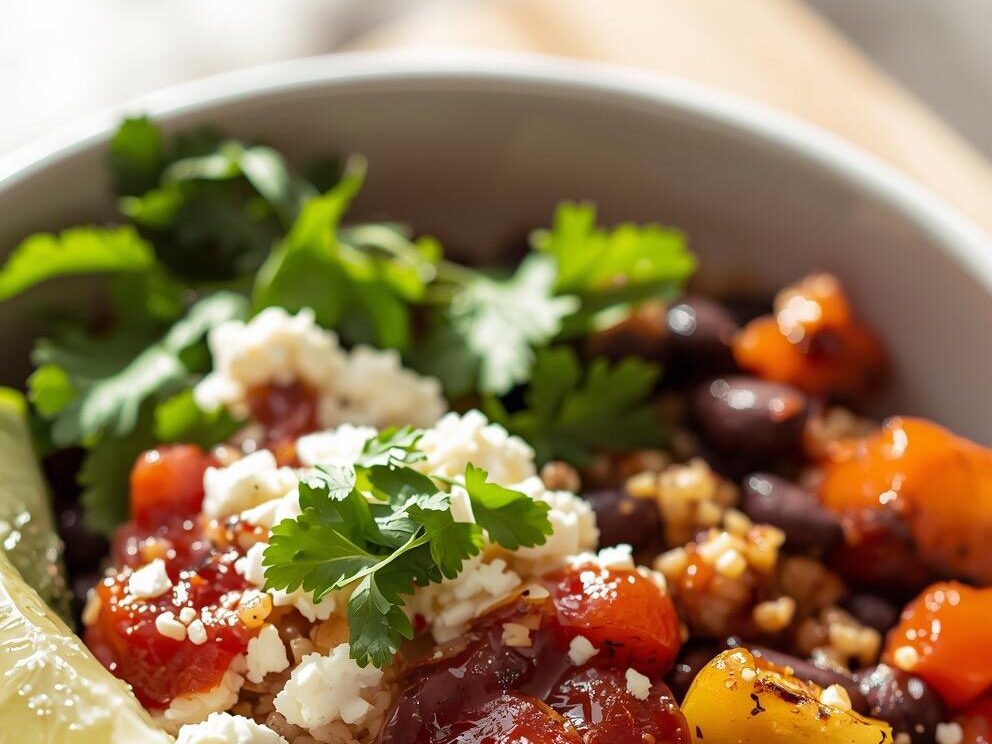 Mexican Quinoa Bowl with Black Beans & Veggies
