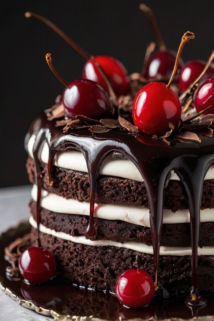 Black Forest Chocolate Cake – Decadent Layered Dessert with Cherries