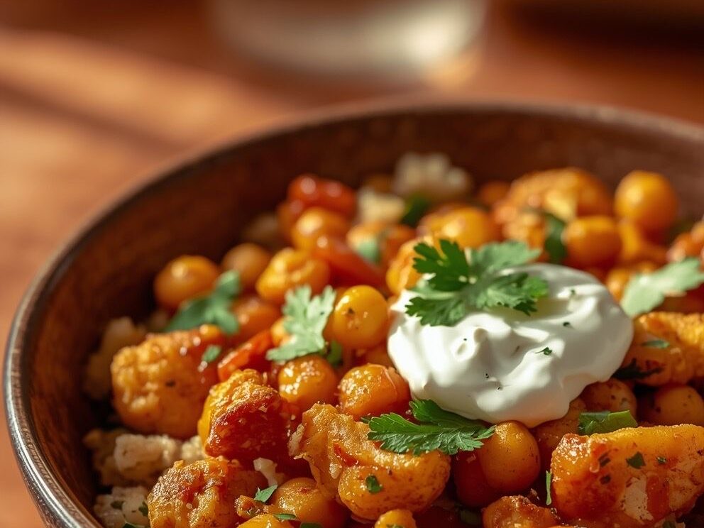 Roasted Cauliflower and Chickpea Bowl