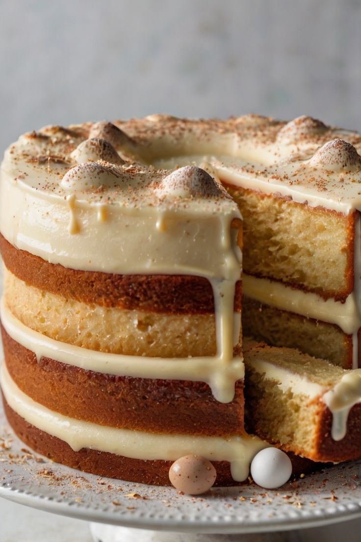 Elegant Vanilla Layer Cake with Creamy White Chocolate Frosting