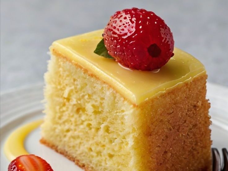 Lemon Butter Cake with Fresh Berries and Citrus Glaze