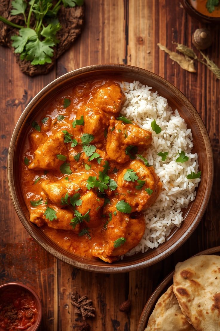 Homemade Butter Chicken with Aromatic Basmati Rice: Rich, Creamy, and Perfectly Spiced