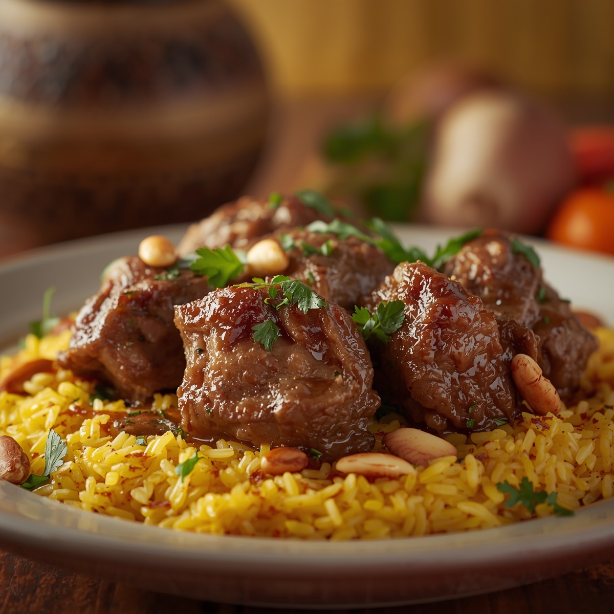 Roast Lamb with Rice & Herbs