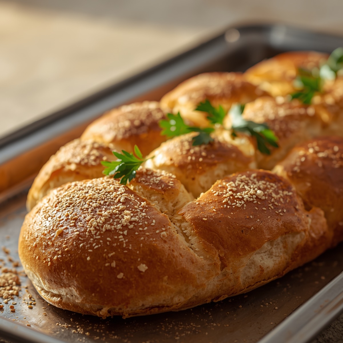 Buttery Garlic & Sesame Pull-Away Loaf