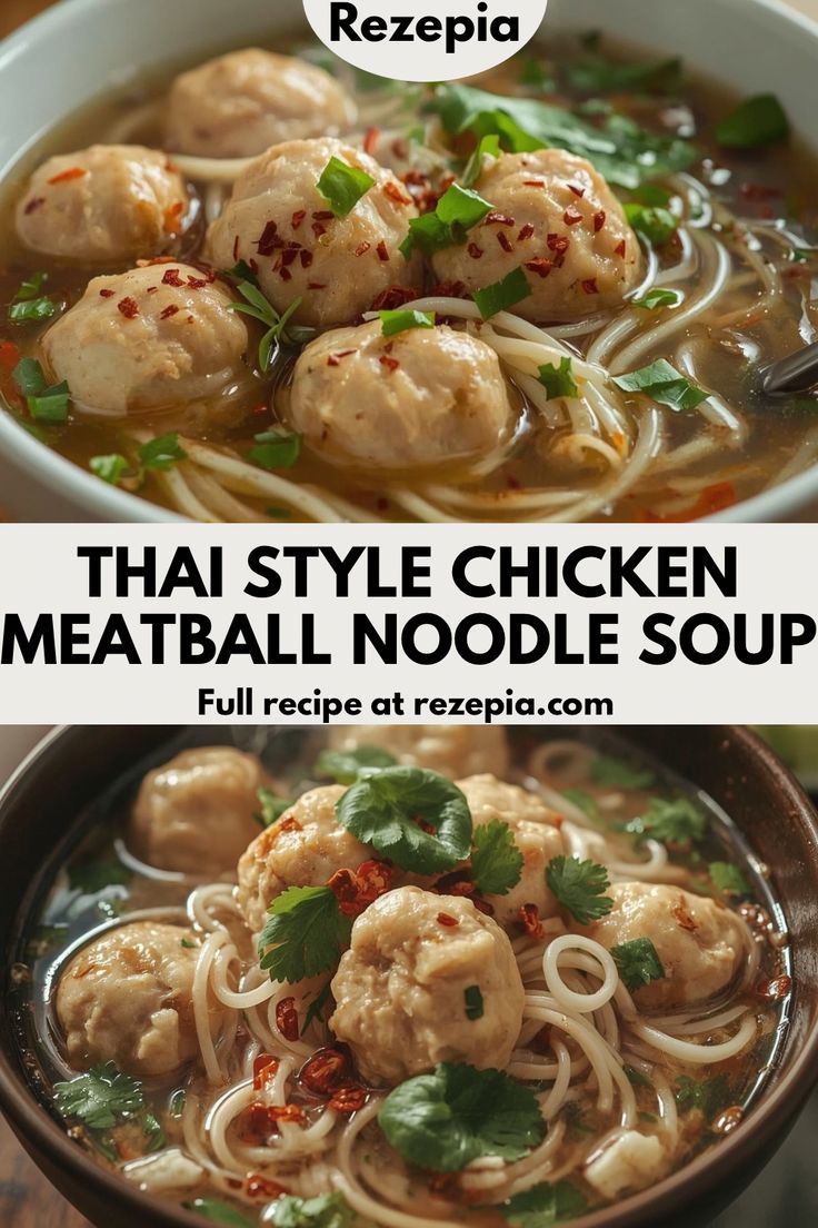 Thai-Style Chicken Meatball Noodle Soup: A Bowl of Pure, Fragrant Comfort