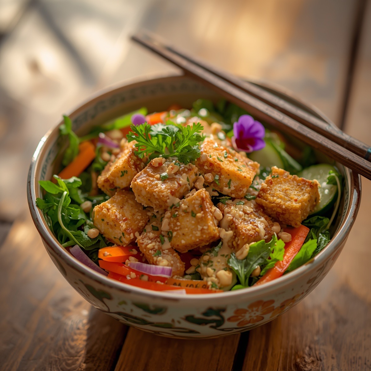 Thai Peanut Tofu Salad