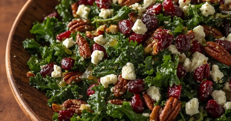 Kale Cranberry Salad with Pecans