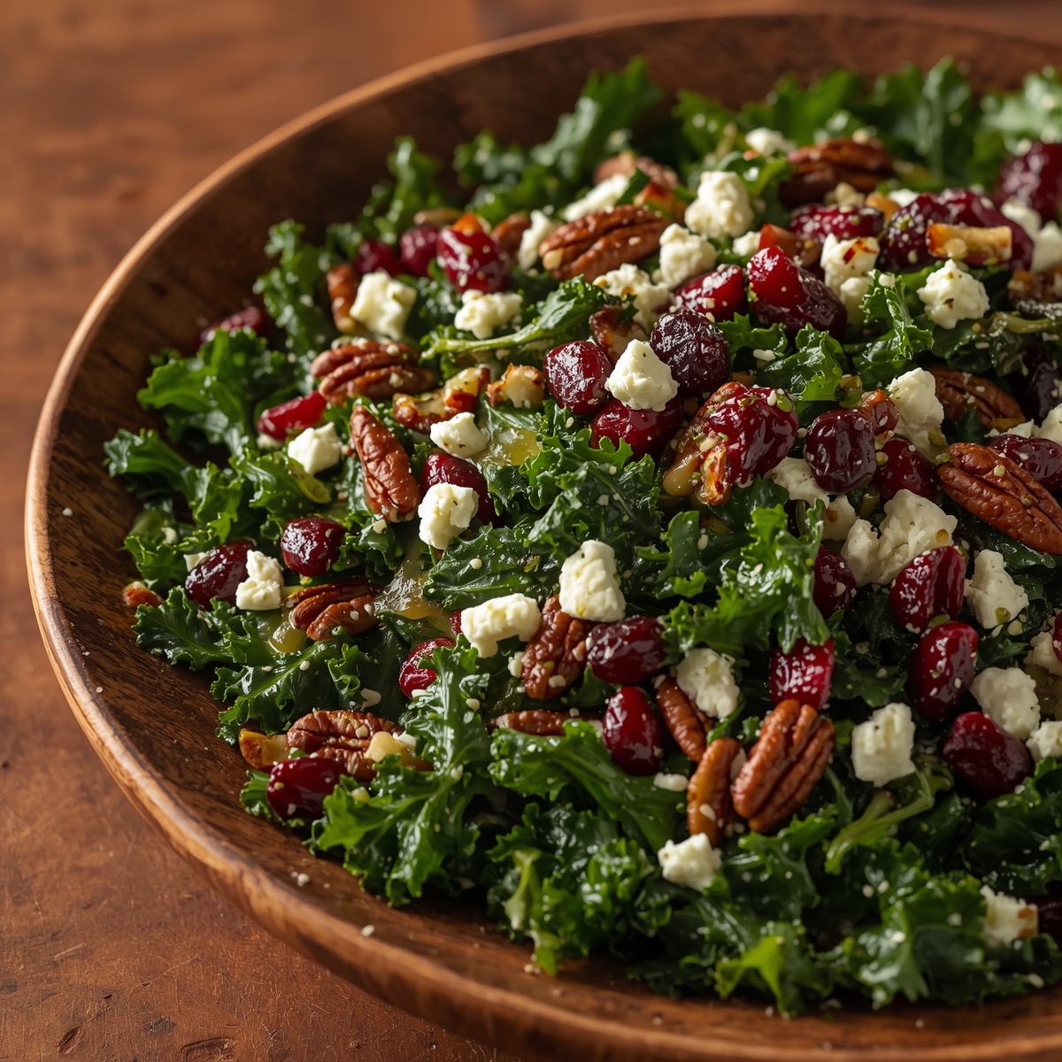 Kale Cranberry Salad with Pecans